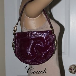 Coach Zoe Deep Purple Patent Leather Bag
